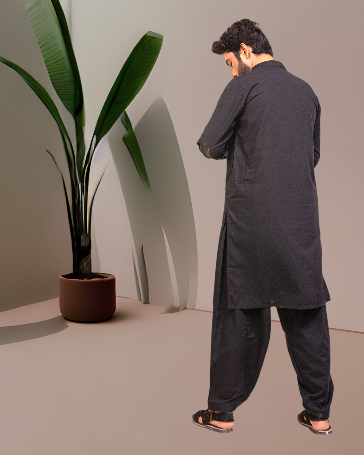 Black Wash n Wear Shalwar Kameez