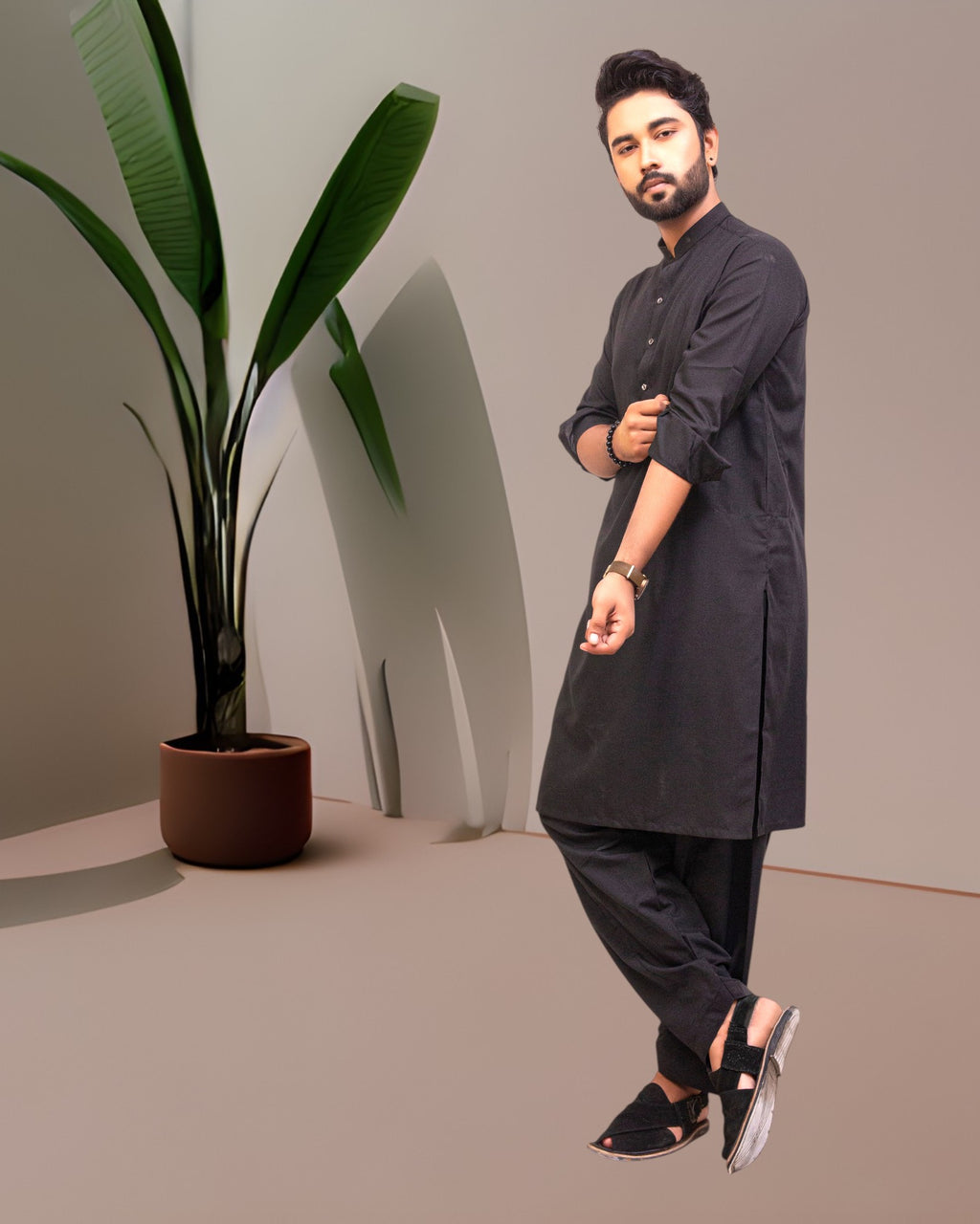 Black Wash n Wear Shalwar Kameez