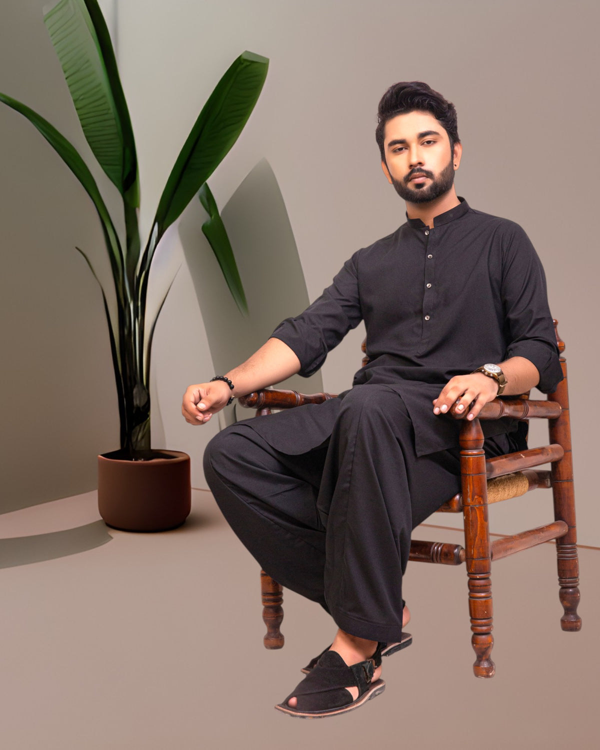Black Wash n Wear Shalwar Kameez