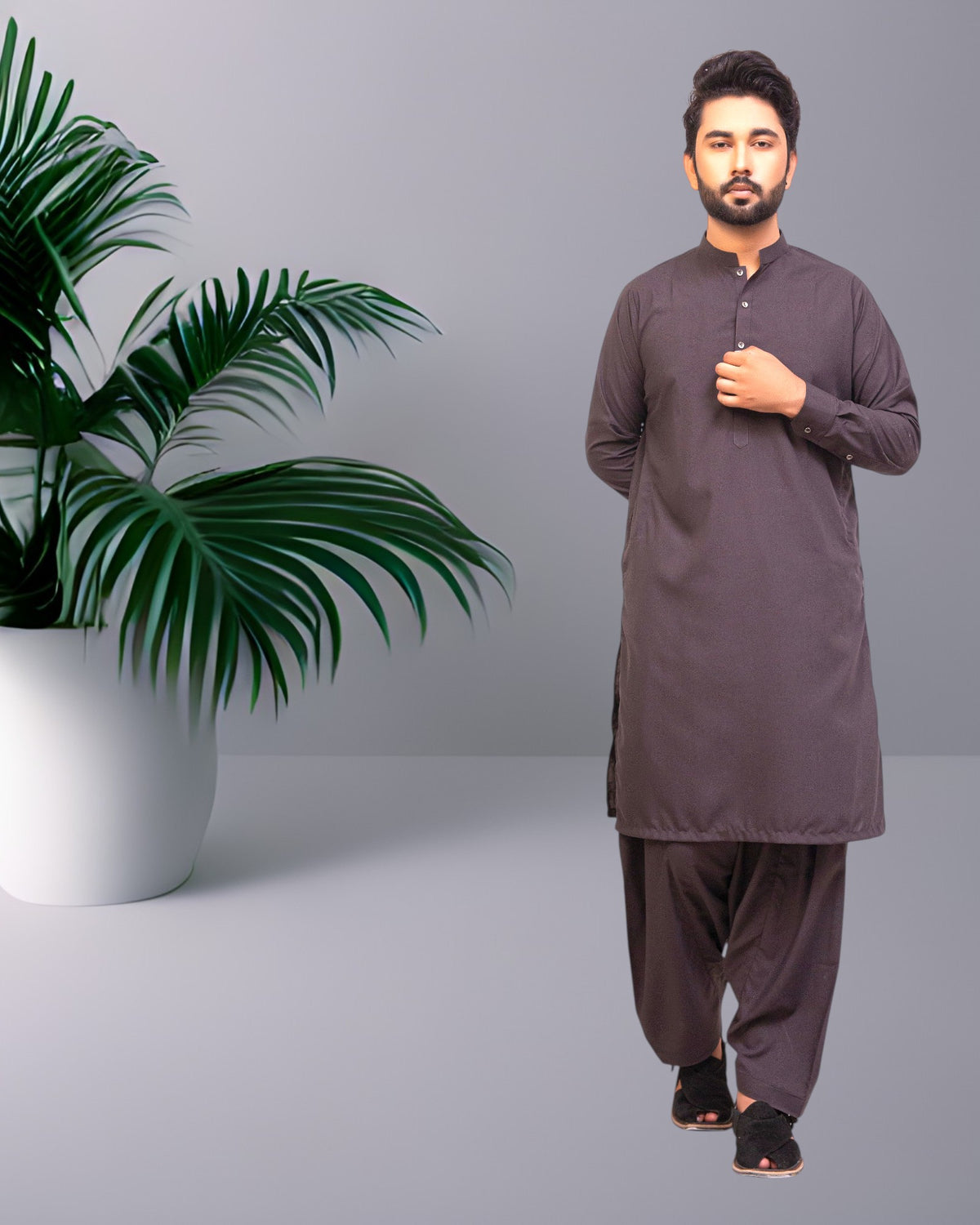 Grey Wash n Wear Shalwar Kameez