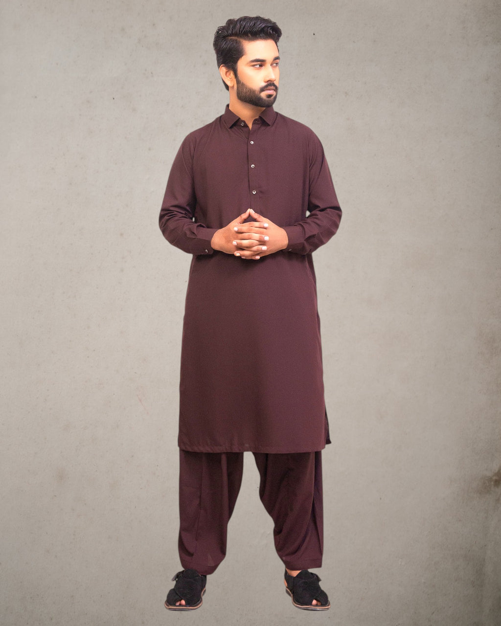 Maroon Wash n Wear Shalwar Kameez