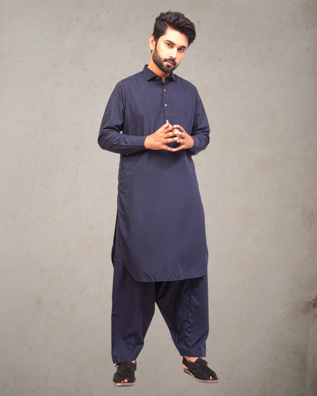 Navy Blue Wash n Wear Shalwar Kameez