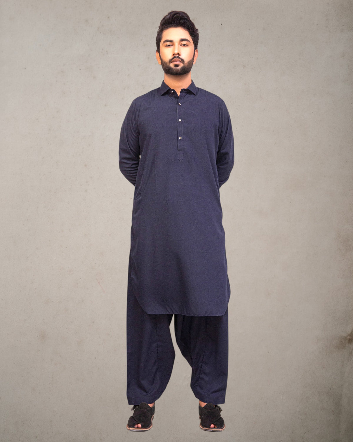 Navy Blue Wash n Wear Shalwar Kameez
