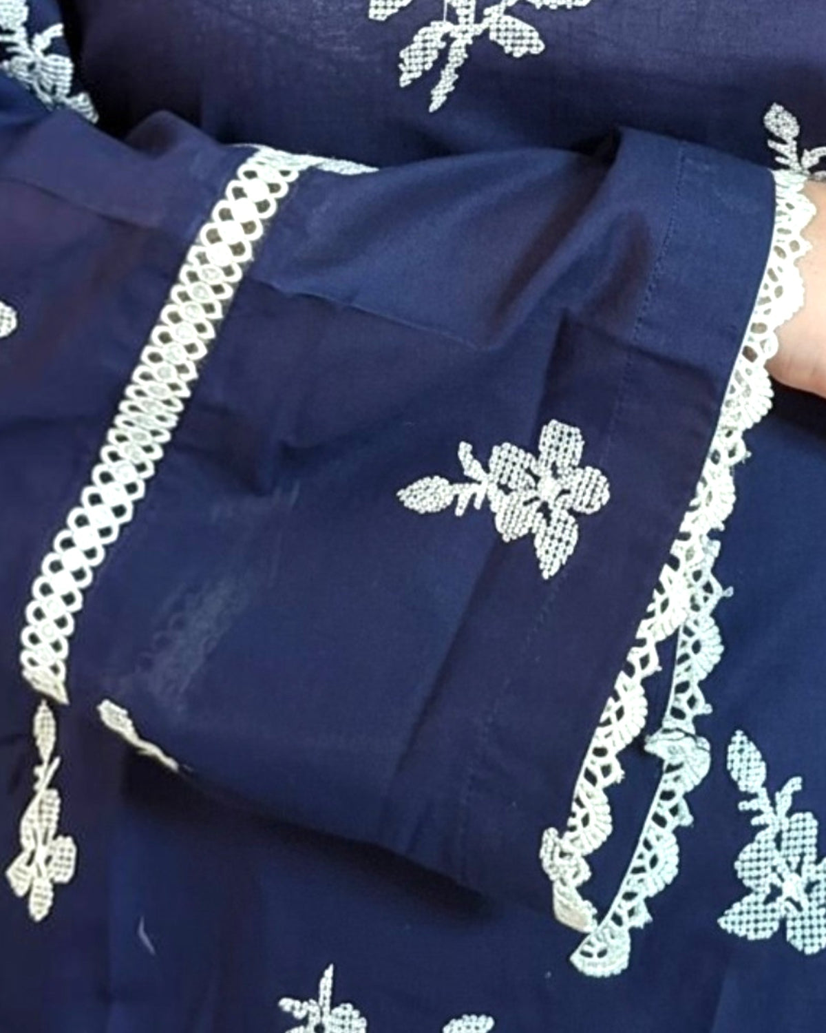 Navy Blue Embroidered Dress