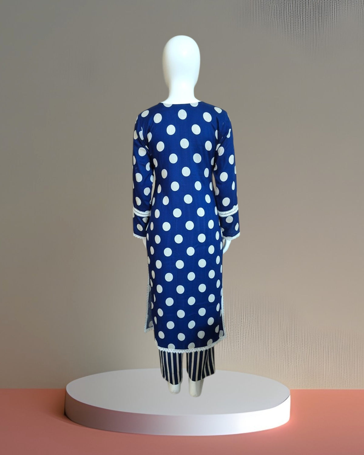 Navy Blue Polka Dot Dress