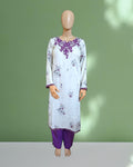 Purple Floral Embroidered Dress