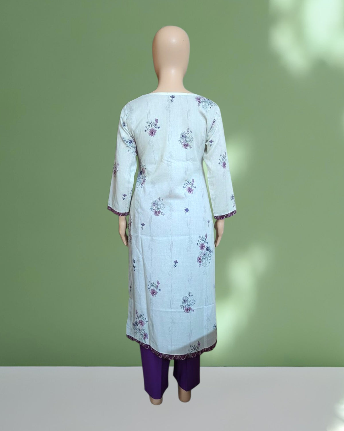 Purple Floral Embroidered Dress