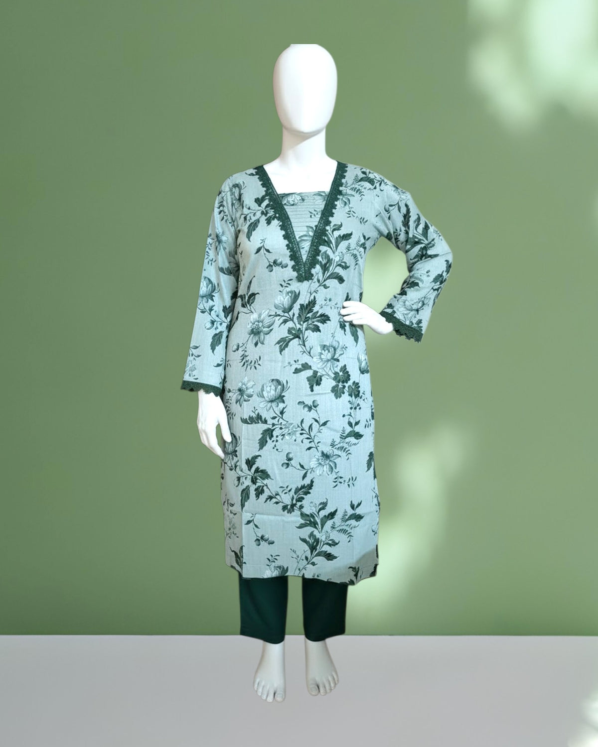 Mint Green Floral Printed Dress