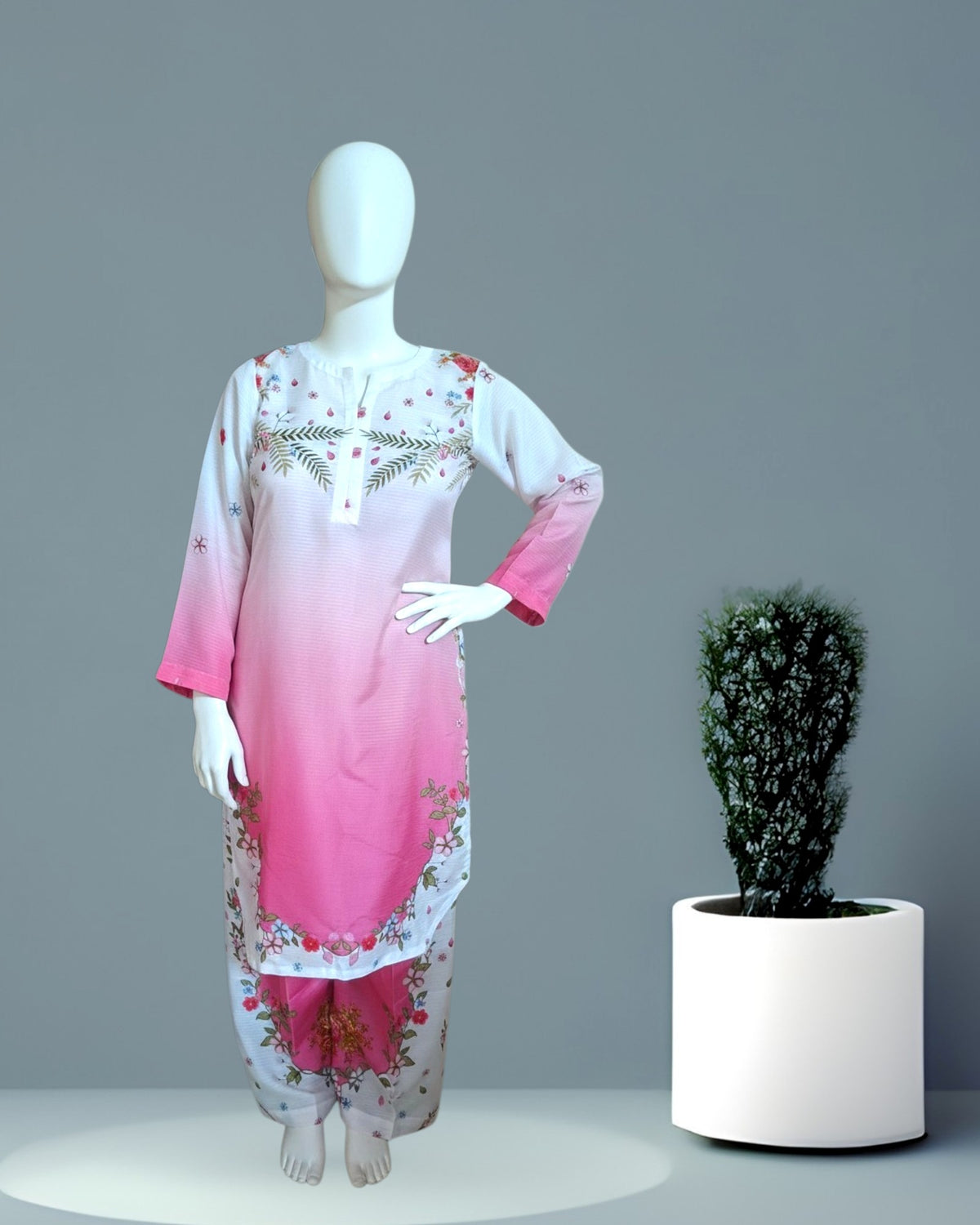 Floral Ombre Printed Dress