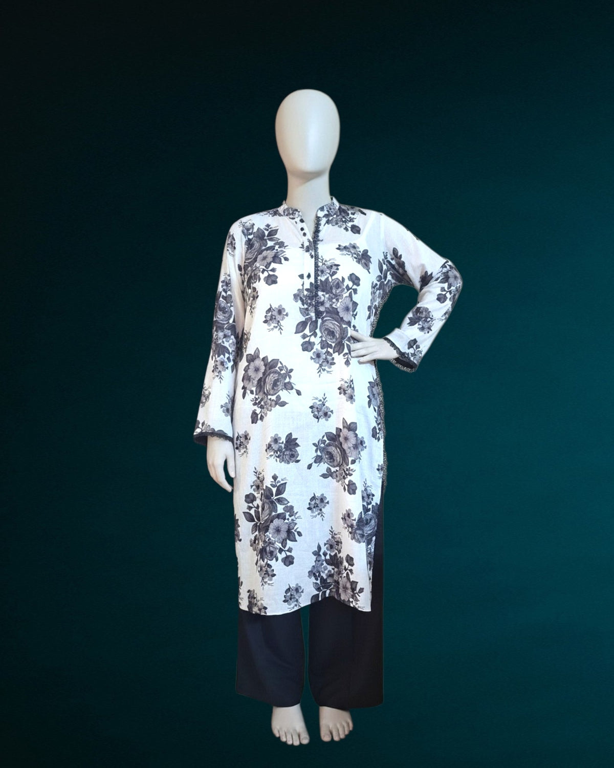 White Floral Printed Dress