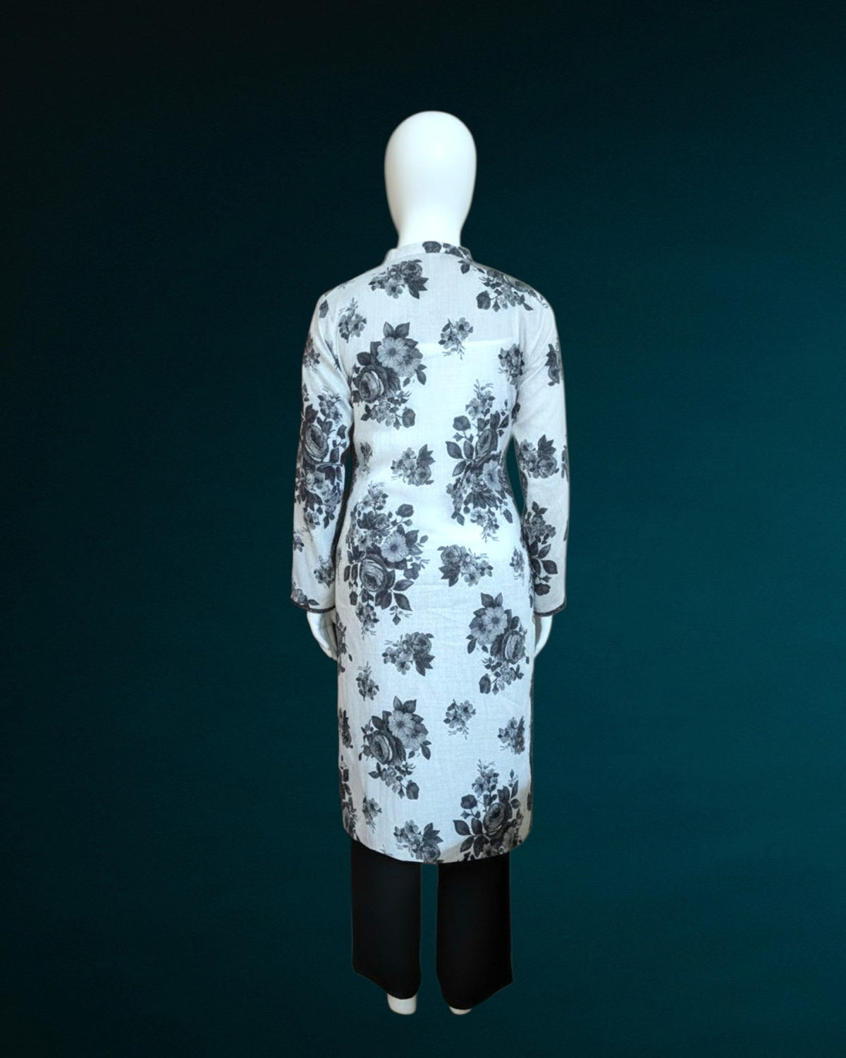 White Floral Printed Dress