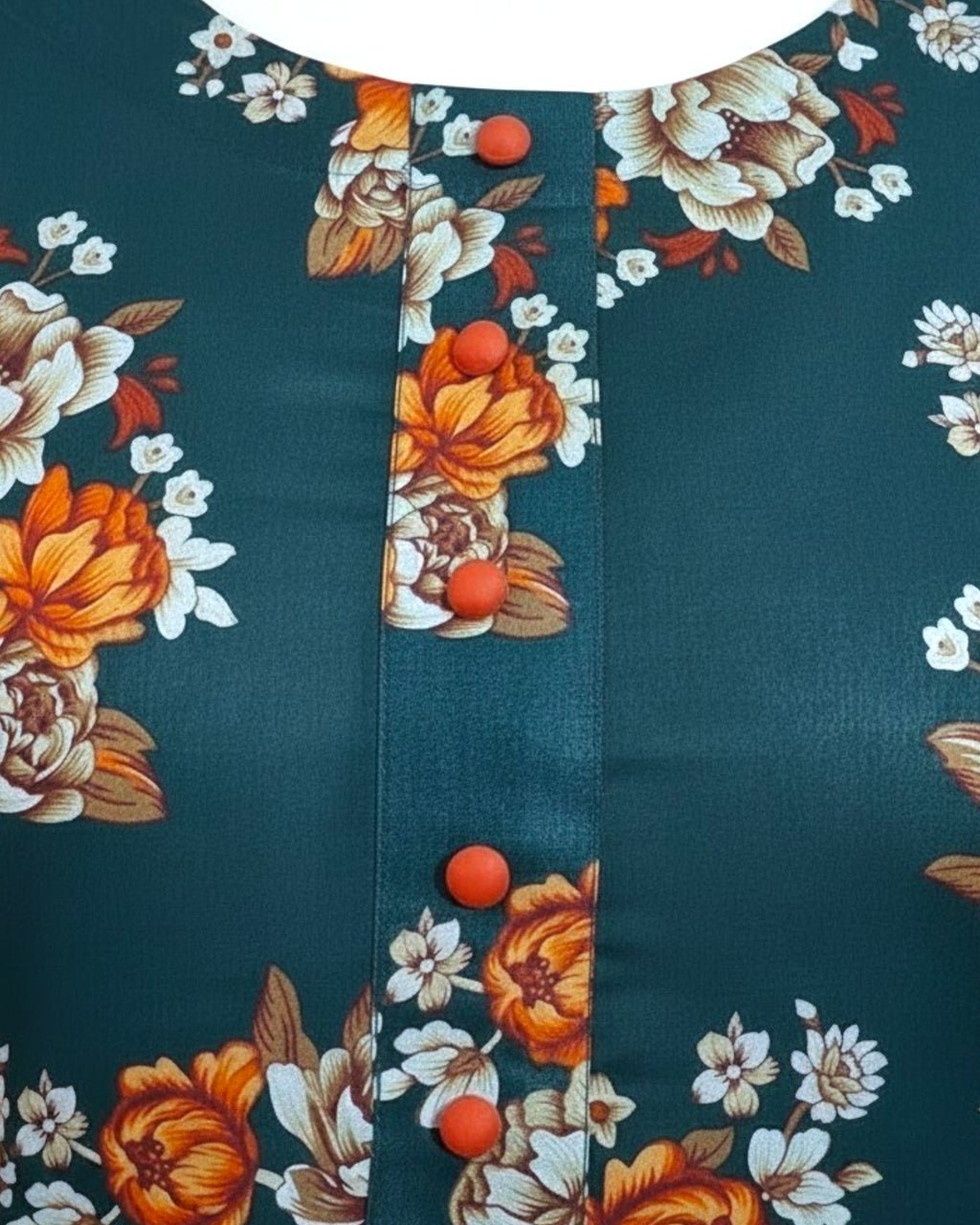 Teal Floral Printed Dress