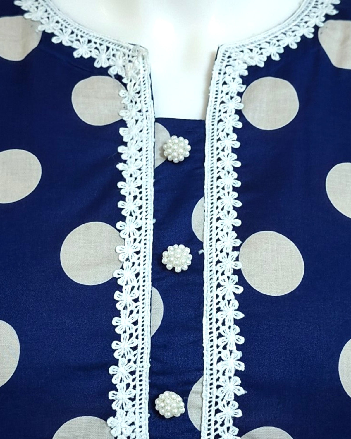 Navy Blue Polka Dot Dress