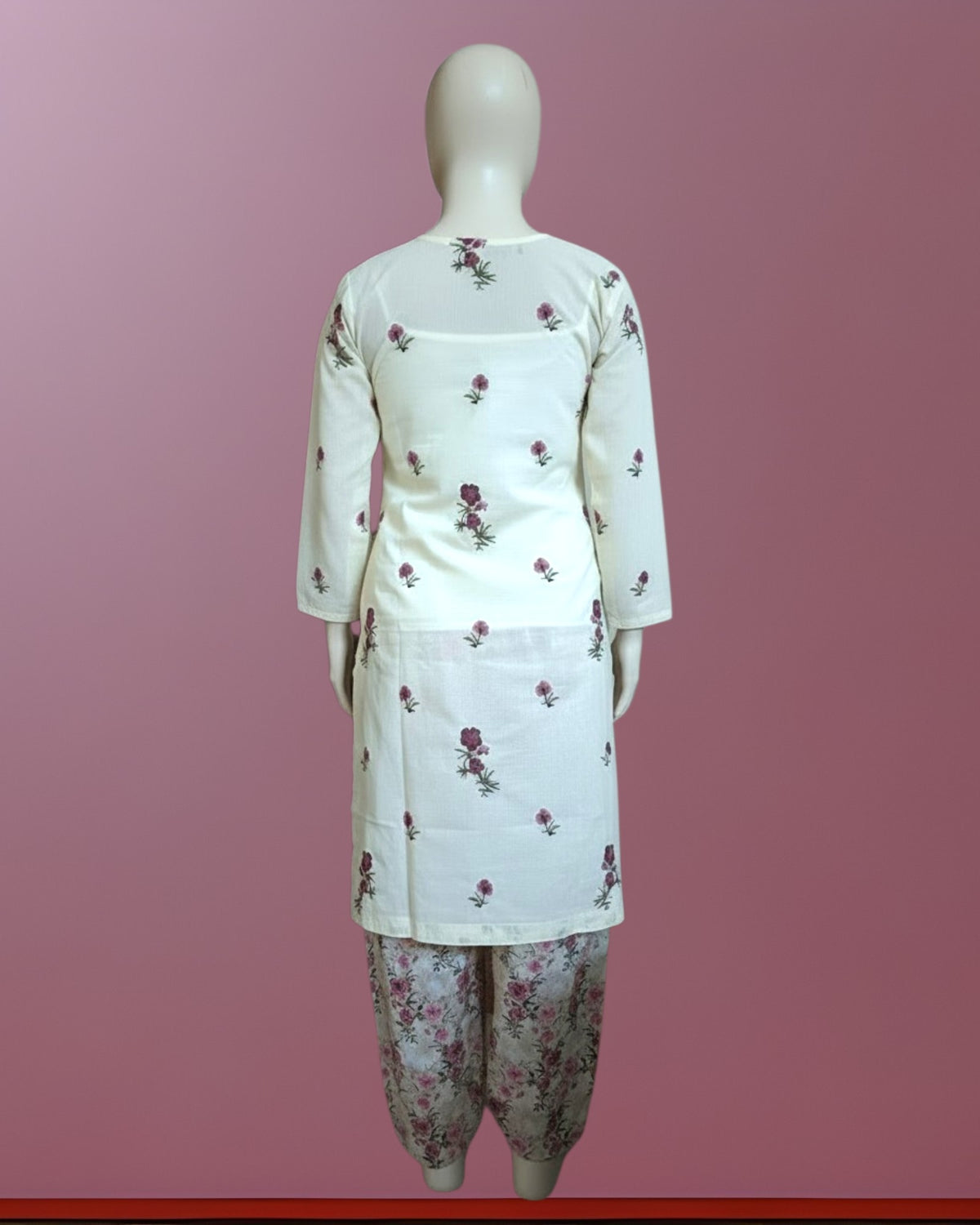 Ivory Floral Embroidered Dress