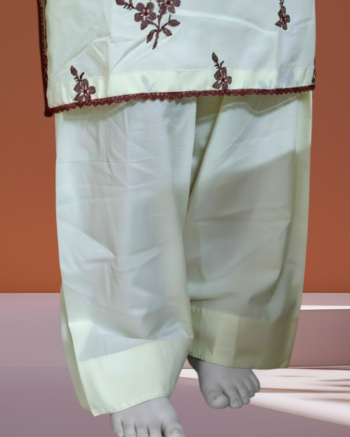 Off White Embroidered Dress