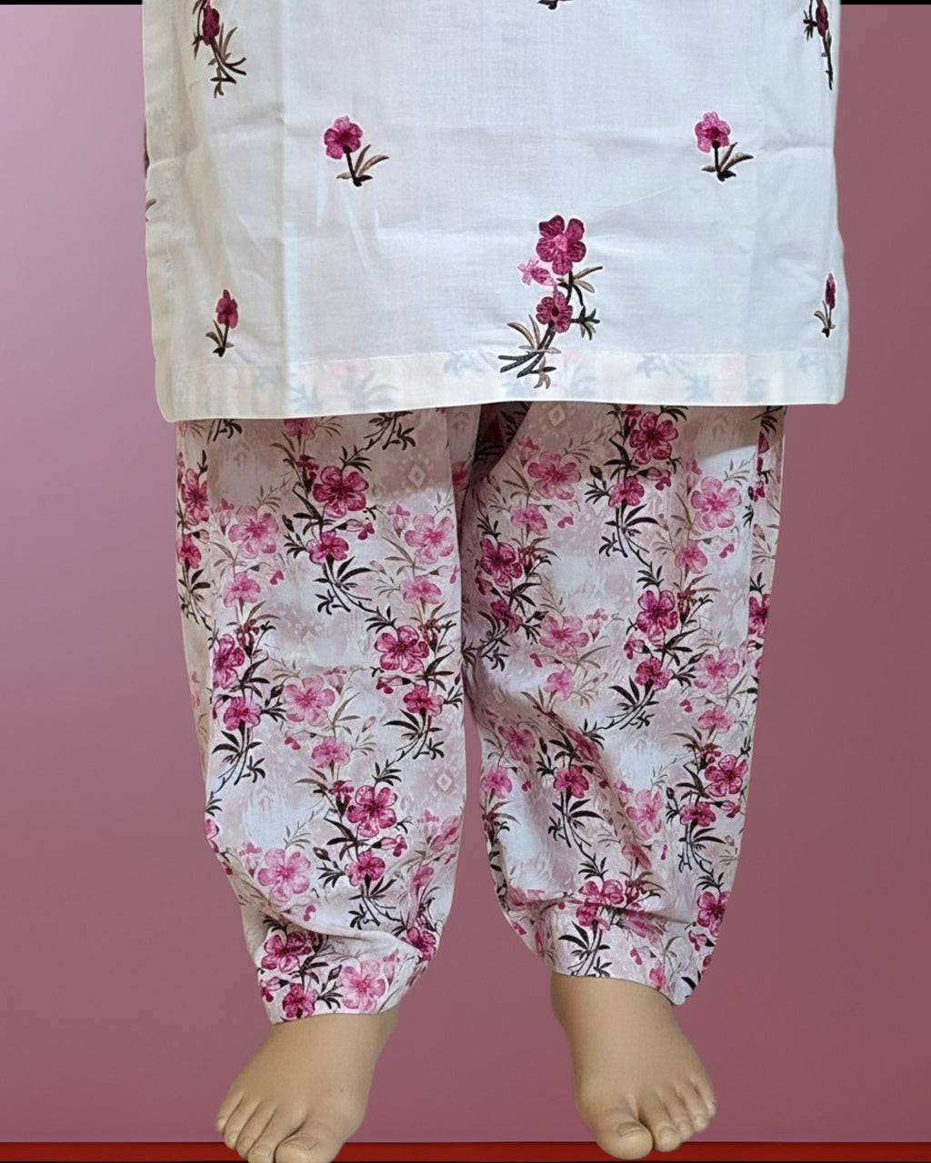 Ivory Floral Embroidered Dress