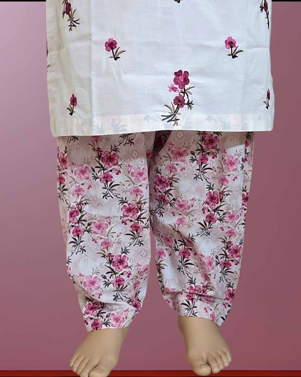 Ivory Floral Embroidered Dress